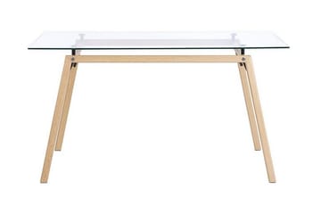 Demba Spisebord 140 cm - Gjennomsiktig /Lyst tre - Møbler - Bord - Spisebord & kjøkkenbord