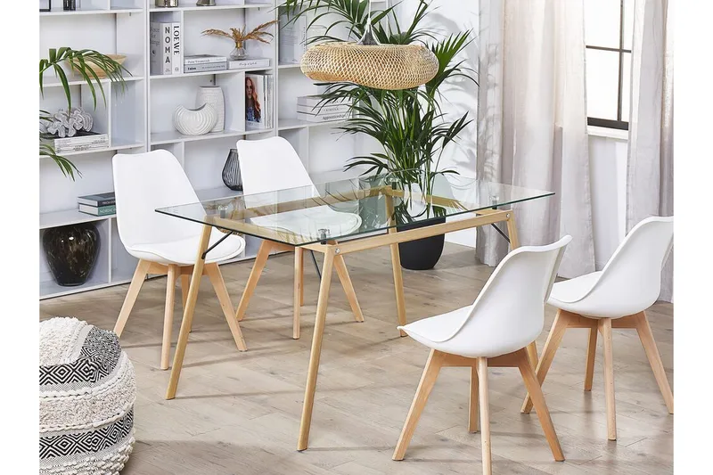 Demba Spisebord 140 cm - Gjennomsiktig /Lyst tre - Møbler - Bord - Spisebord & kjøkkenbord