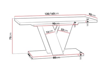 Denogal Matbord 90 cm Black - Møbler - Bord - Spisebord & kjøkkenbord