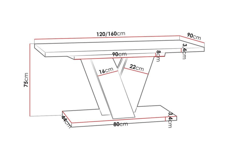 Denogal Matbord 90 cm Grey - Møbler - Bord - Spisebord & kjøkkenbord