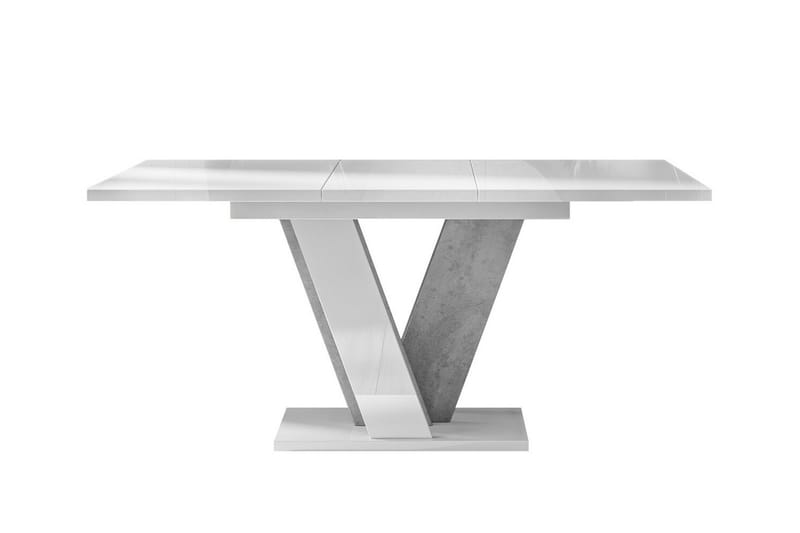 Denogal Uttrekkbart Rektangulært Spisebord 120 cm med Betonglook - Hvit - Møbler - Bord - Spisebord & kjøkkenbord