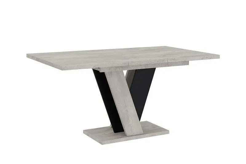 Denogal Uttrekkbart Rektangul ært Spisebord 120 cm med Betonglook - Lysegrå - Møbler - Bord - Spisebord & kjøkkenbord