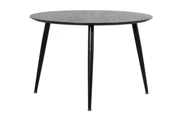 Dipp Rundt Spisebord 115 cm i Tre med Mørkt Tre- og Metallutseende - Svart - Møbler - Bord - Spisebord & kjøkkenbord