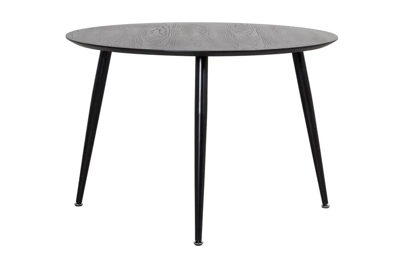 Dipp Rundt Spisebord 115 cm i Tre med Mørkt Tre- og Metallutseende, Svart