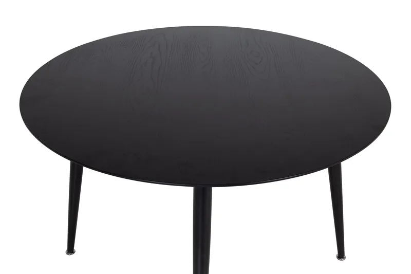 Dipp Rundt Spisebord 115 cm i Tre med Mørkt Tre- og Metallutseende - Svart - M øbler - Bord - Spisebord & kjøkkenbord