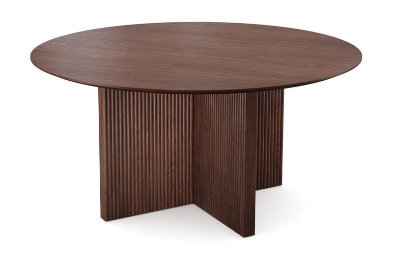 Edda Rundt Spisebord 150 cm Finér - Valnøtt - Møbler - Bord - Spisebord & kjøkkenbord