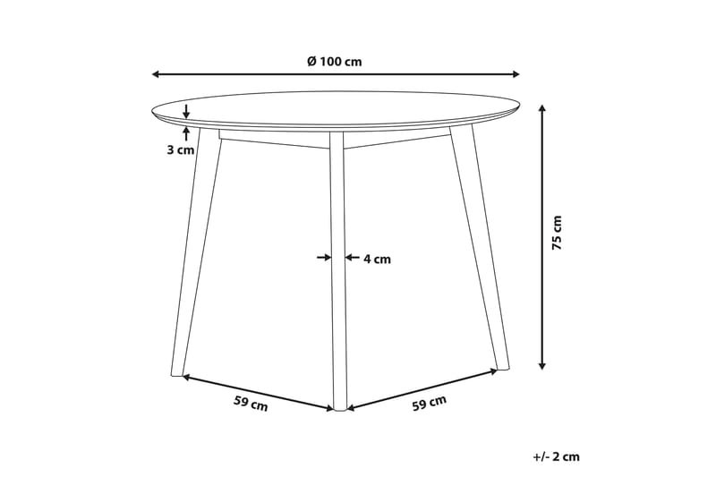 Emeroo Rundt Spisebord 100 cm - Hvit - Møbler - Bord - Spisebord & kjøkkenbord