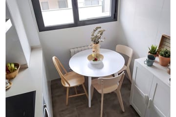 Emeroo Rundt Spisebord 100 cm - Hvit - Møbler - Bord - Spisebord & kjøkkenbord