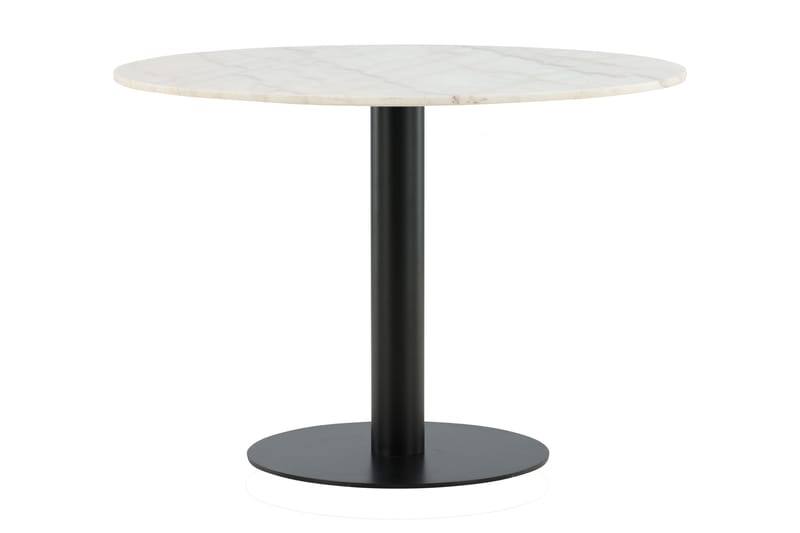Estelle Spisebord 106 cm Rundt Marmor, Hvit/Svart