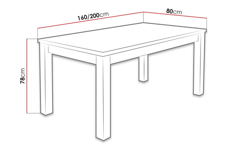 Forlengningsbart Spisebord Tabell 160x80x78 cm - Eik - Spisebord & kjøkkenbord