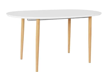 Gaeta Spisebord Ovalt 160 cm - Hvit/Natur - Møbler - Bord - Spisebord & kjøkkenbord