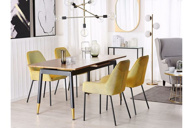 Galice Spisebord 200 cm - Naturlig / Svart / Gull - Møbler - Bord - Spisebord & kjøkkenbord