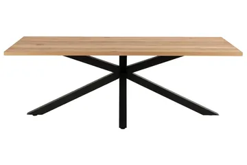Ganesh Stort Rektangulært Spisebord 220 cm med Tre- og Eikeutseende - Svart|Beige - Møbler - Bord - Spisebord & kjøkkenbord