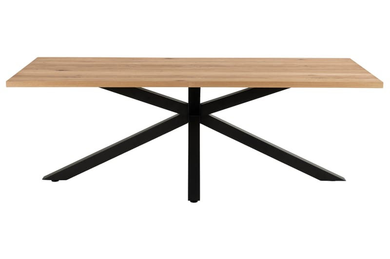 Ganesh Stort Rektangulært Spisebord 220 cm med Tre- og Eikeutseende - Svart|Beige - Møbler - Bord - Spisebord & kjøkkenbord