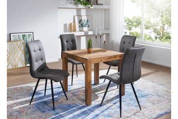 Gliwski Lite Kvadratisk Spisebord 80 cm i Massivt Tre med Rosentreutseende - Brun - Møbler - Bord - Spisebord & kjøkkenbord