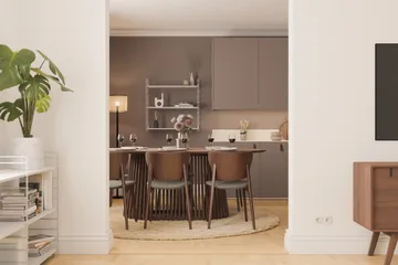 Gontas Ovalt Spisebord 200 cm for 6 personer Kjøkkenbord Massiv Valnøtt - Mørkebrunt / Tre - Møbler - Bord - Spisebord & kjøkkenbord