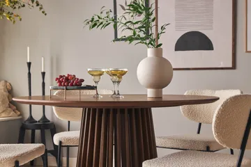 Gontas Rundt Spisebord 120 cm for 4 personer Kjøkkenbord i tre - Valnøtt - Møbler - Bord - Spisebord & kjøkkenbord