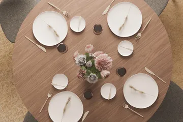 Gontas Rundt Spisebord 120 cm for 4 personer Kjøkkenbord i tre - Valnøtt - Møbler - Bord - Spisebord & kjøkkenbord