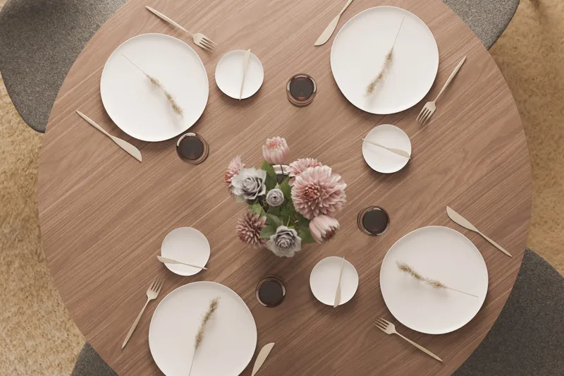 Gontas Rundt Spisebord 120 cm for 4 personer Kjøkkenbord i tre - Valnøtt - Møbler - Bord - Spisebord & kjøkkenbord