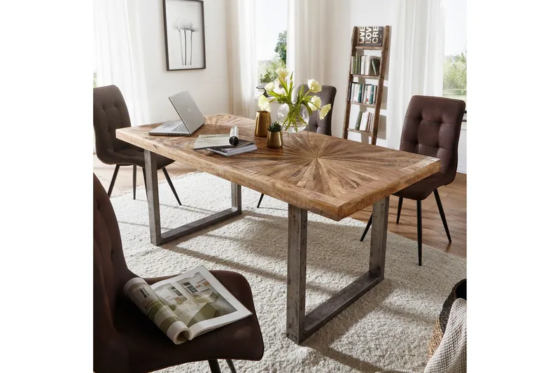 Gulshan Spisebord 200 cm - Brun/Sølv - Møbler - Bord - Spisebord & kjøkkenbord