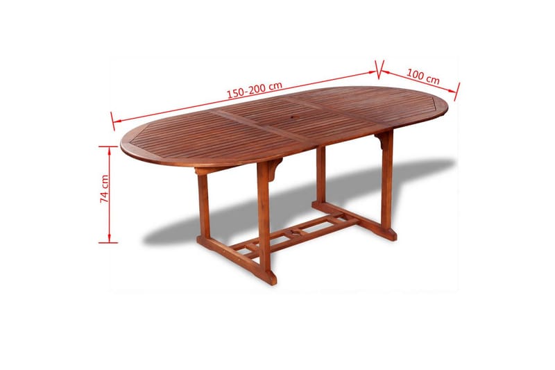Hagebord 200x100x74 cm heltre akasie - Brun - Spisebord & kjøkkenbord