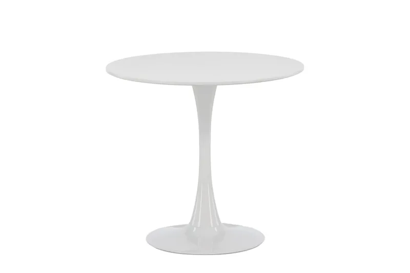 Hamden Lite Rundt Spisebord 80 cm i Malt MDF, Hvit