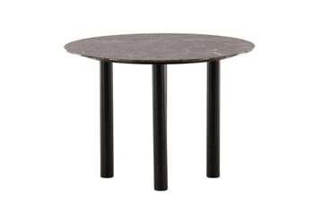 Havsten Rundt Spisebord 106 cm i Glass med Marmorutseende - Svart - Møbler - Bord - Spisebord & kjøkkenbord