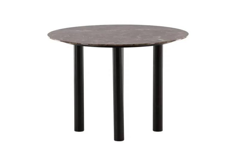 Havsten Rundt Spisebord 106 cm i Glass med Marmorutseende - Svart - Møbler - Bord - Spisebord & kjøkkenbord