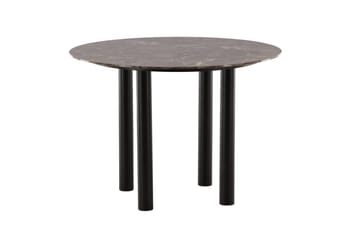 Havsten Rundt Spisebord 106 cm i Glass med Marmorutseende - Svart - Møbler - Bord - Spisebord & kjøkkenbord