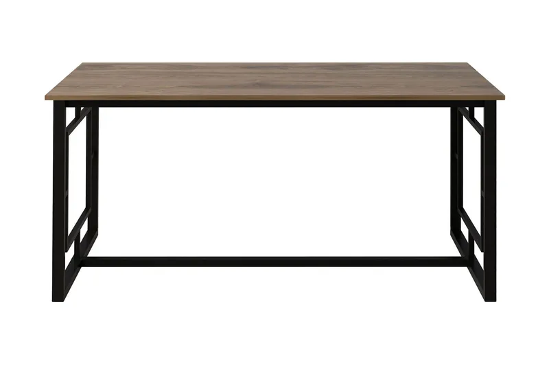 Hejde Rektangulært Spisebord 160 cm med Valnøtt- og Metallutseende, Brun|Svart