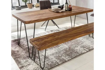Hookway Rektangulært Spisebord 200 cm i Tre med Metallben - Brun - Møbler - Bord - Spisebord & kjøkkenbord