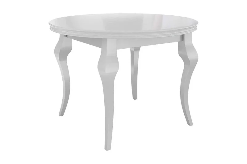 Hvit Utvidbart Oval Spisebord 100 cm i Malt Tre - Hvit - Møbler - Bord - Spisebord & kjøkkenbord