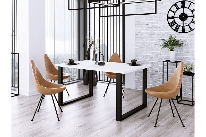 Imper Spisebord 185 cm - Hvit/Svart - Møbler - Bord - Spisebord & kjøkkenbord