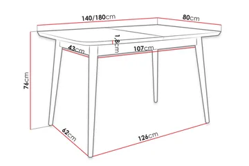 Ingram Utvidbart Rektangulært Spisebord 140 cm i Tre - Beige - Møbler - Bord - Spisebord & kjøkkenbord