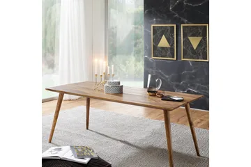 Iviana Rektangulært Spisebord 160 cm i Massivt Tre med Valnøttutseende - Brun - Møbler - Bord - Spisebord & kjøkkenbord