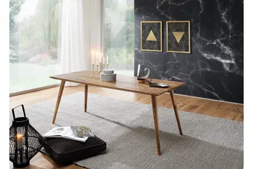 Iviana Rektangulært Spisebord 160 cm i Massivt Tre med Valnøttutseende - Brun - Møbler - Bord - Spisebord & kjøkkenbord