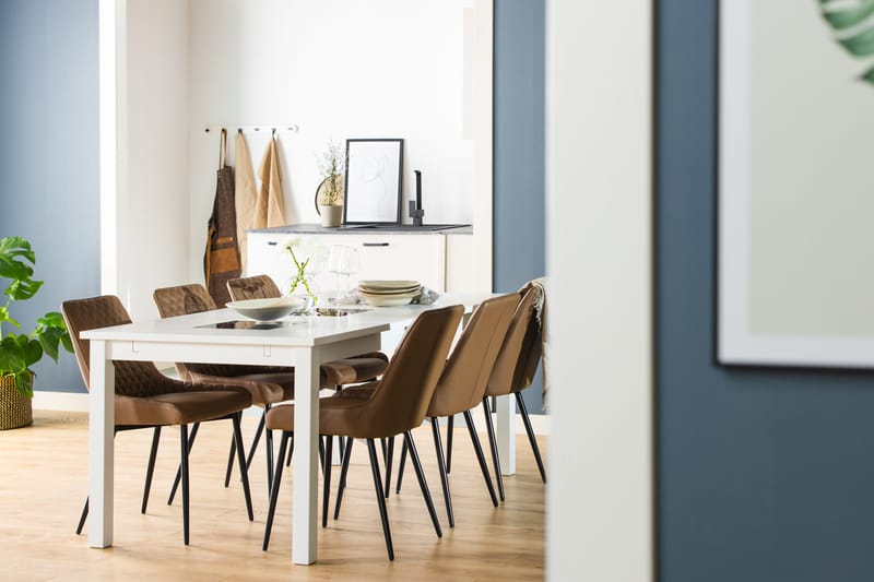 Jasmin Forlengningsbart Spisebord 180 cm - Hvit - Møbler - Bord - Spisebord & kjøkkenbord