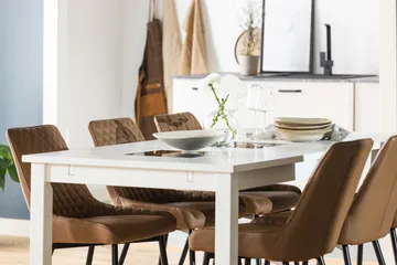 Jasmin Forlengningsbart Spisebord 180 cm - Hvit - Møbler - Bord - Spisebord & kjøkkenbord