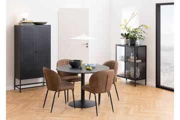 Jora Spisebord 110 cm Rundt - Svart/Matt Svart - Møbler - Bord - Spisebord & kjøkkenbord