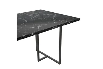 Kaiti Rektangulært Spisebord 163 cm i Metall og Tre med Marmorutseende - Svart - Møbler - Bord - Spisebord & kjøkkenbord