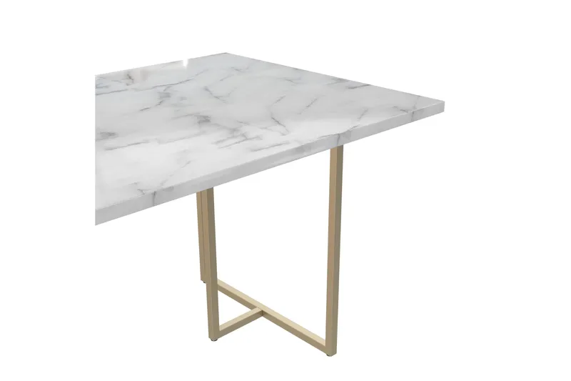 Kaiti Spisebord Marmor - Hvit - Møbler - Bord - Spisebord & kjøkkenbord