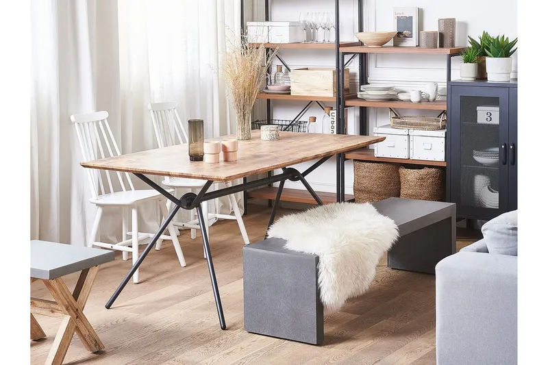 Katham Spisebord 160 cm - Natur / Svart - Møbler - Bord - Spisebord & kjøkkenbord