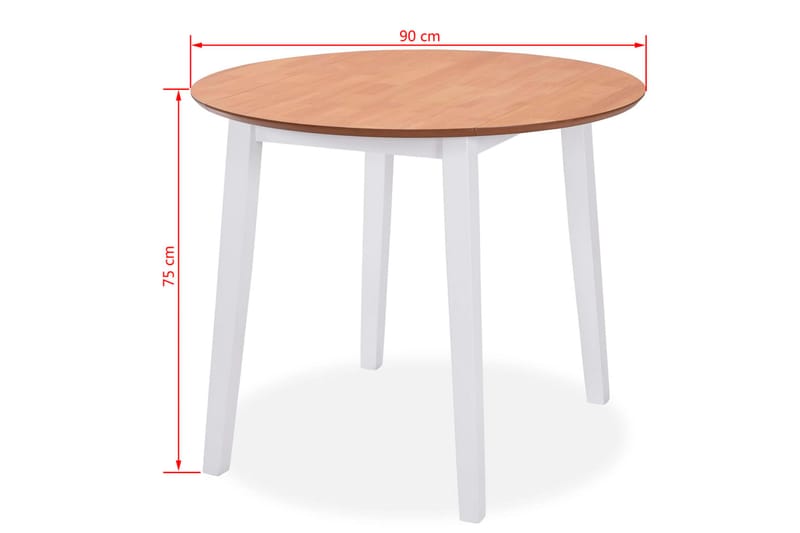 Klaffebord rund MDF hvit - Hvit - Spisebord & kjøkkenbord