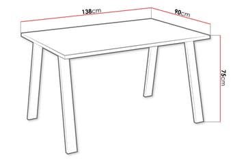 Kleos Spisebord 138 cm - Hvit/Svart - Møbler - Bord - Spisebord & kjøkkenbord