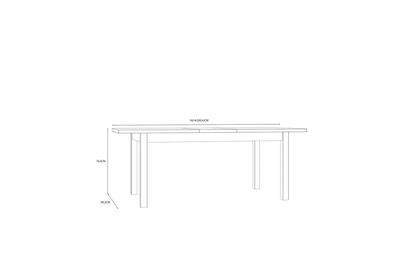 Konitsa Forlengningsbart Spisebord 160 cm - Brun/Svart - Møbler - Bord - Spisebord & kjøkkenbord