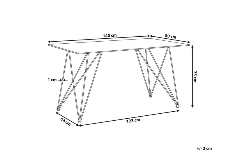 Kreilkamp Rektangulært Spisebord 140 cm med Marmor- og Metallutseende - Hvit - Møbler - Bord - Spisebord & kjøkkenbord