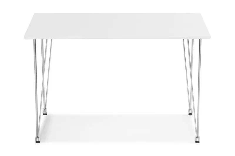 Kronblom Rektangulært Spisebord 120 cm i Tre med Metallutseende, Hvit