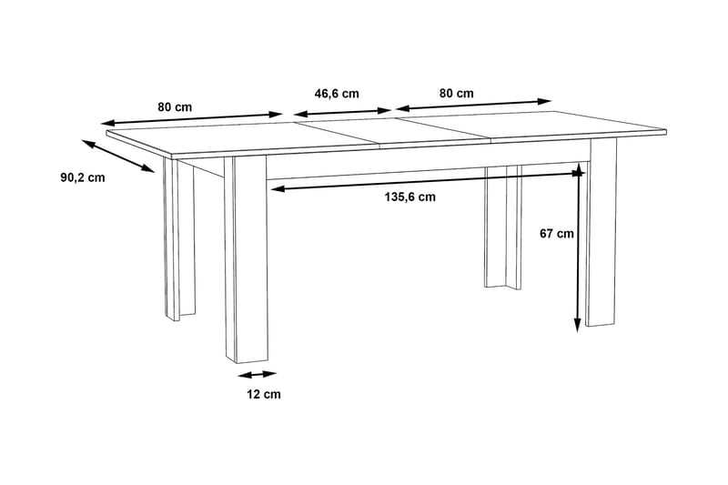 Kulatas Forlengningsbart Spisebord 160 cm - Brun - Møbler - Bord - Spisebord & kjøkkenbord