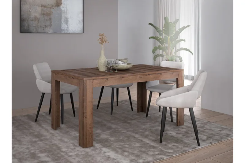 Kulatas Forlengningsbart Spisebord 160 cm - Brun - Møbler - Bord - Spisebord & kjøkkenbord