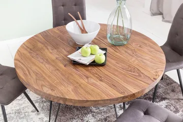 Langner Rundt Spisebord 120 cm i Tre med Metallben - Brun - Møbler - Bord - Spisebord & kjøkkenbord